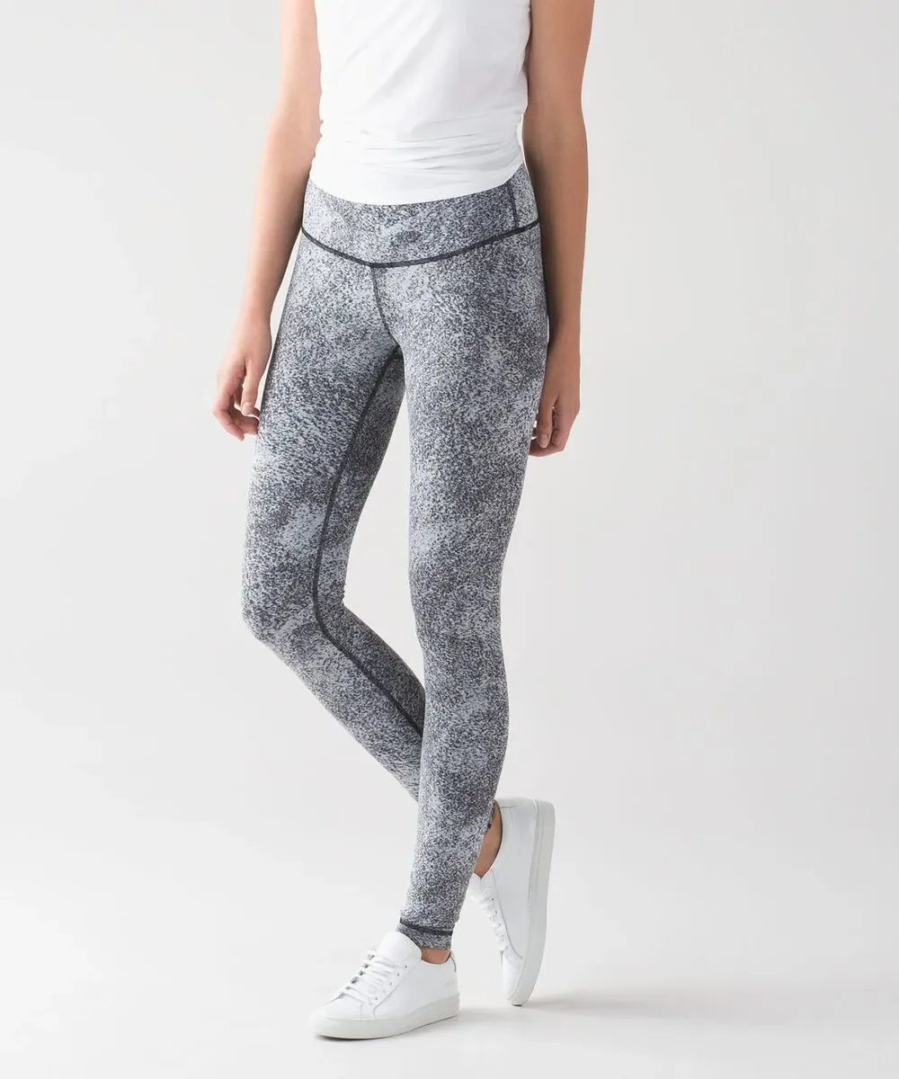 Lululemon Wunder Under Pant (Hi-Rise) Luon Spray Jacquard White Black Size 6